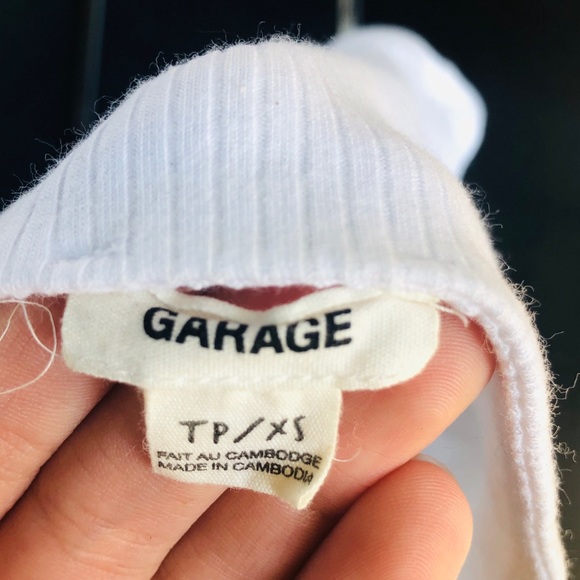 Garage white crop tube top - Picture 3 of 3